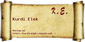 Kurdi Elek névjegykártya